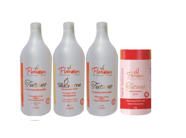 Kit Tutano (1L/Kg) shampoo,Condicionador, Creme Silicone e Creme Hidratante