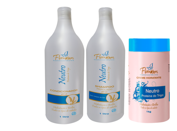 Kit Neutro (L/KG) Shampoo , Condicionador e Creme Hidratante